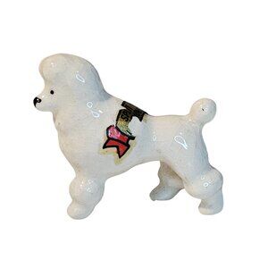 Vintage Split Rock House MN White Ceramic Poodle Miniature Figurine Souvenir